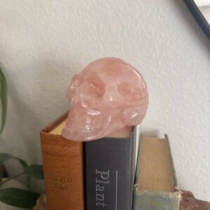 Natural Pink Rose‎ quartz reiki healing Skull Decor
